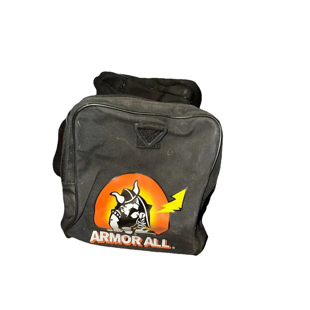 Vntg 1980s Old Logo Armor All Duffel Bag Protectant Automotive Viking Shield